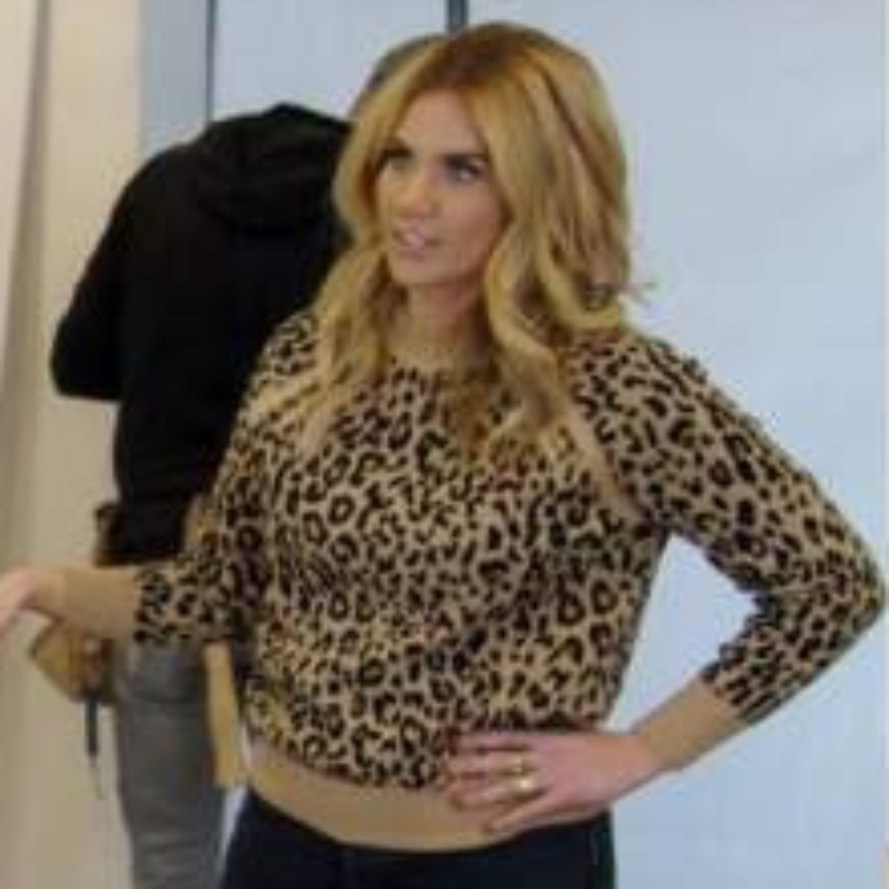 J Crew Boyfriend crewneck sweater in leopard-print Re-Imagined Wool